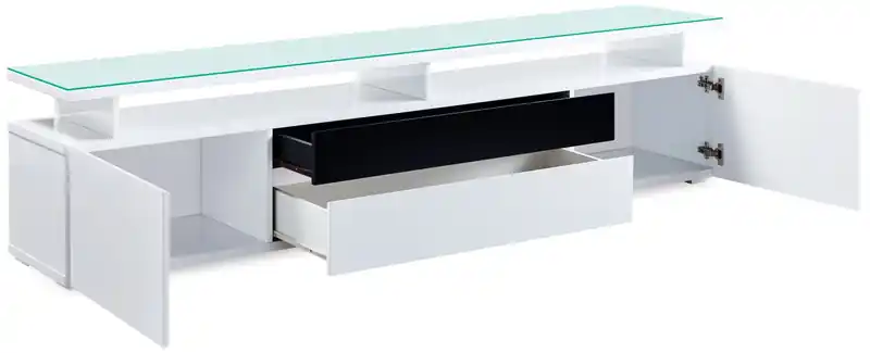 68 Modern TV Stand with Storage and Cable Management for TVs up to 75- White