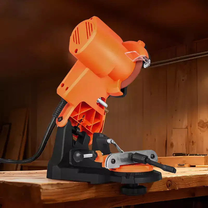 VEVOR Electric Chainsaw Sharpener, 85W Bench Saw Chain Sharpener 5000RPM, Professional Chainsaw Sharpening Tool with 2 Grinding Wheels, Orange&Black