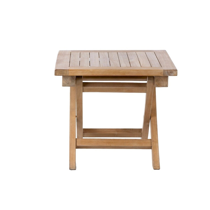RRI Goods Teak Wood Folding 20 Square Coffee Table Portable Wooden Table For Backyard, Front Porch, Balcony