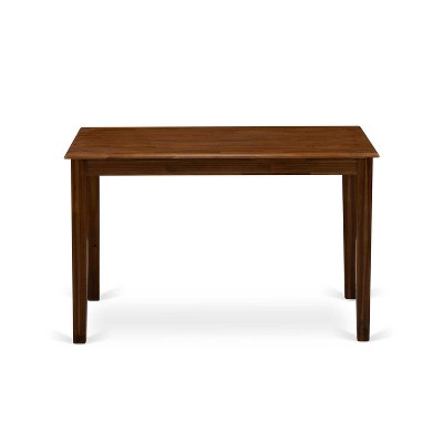 HomeStock 3-Pc Antique Walnut Finish Rectangular Solid Wood Top Dining Table Set