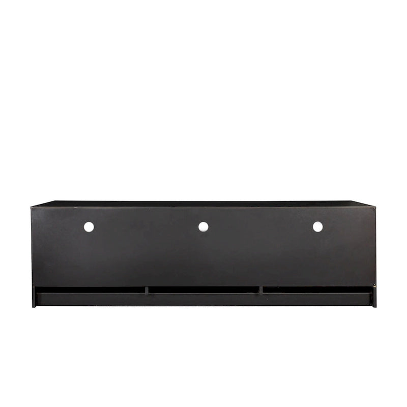 70.87 TV Stand | 3 Open Shelves & 3 Drawers | Black | High-Density Board | Fits 80 TV