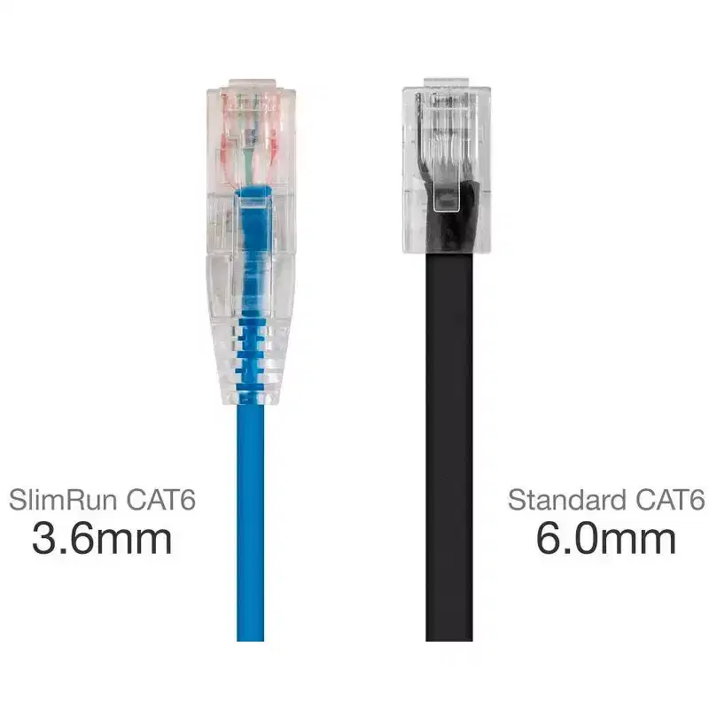 Monoprice Cat6 Ethernet Patch Cable - 25 feet - Blue | Snagless RJ45 Stranded 550MHz UTP CMR Riser Rated Pure Bare Copper Wire 28AWG - SlimRun Series