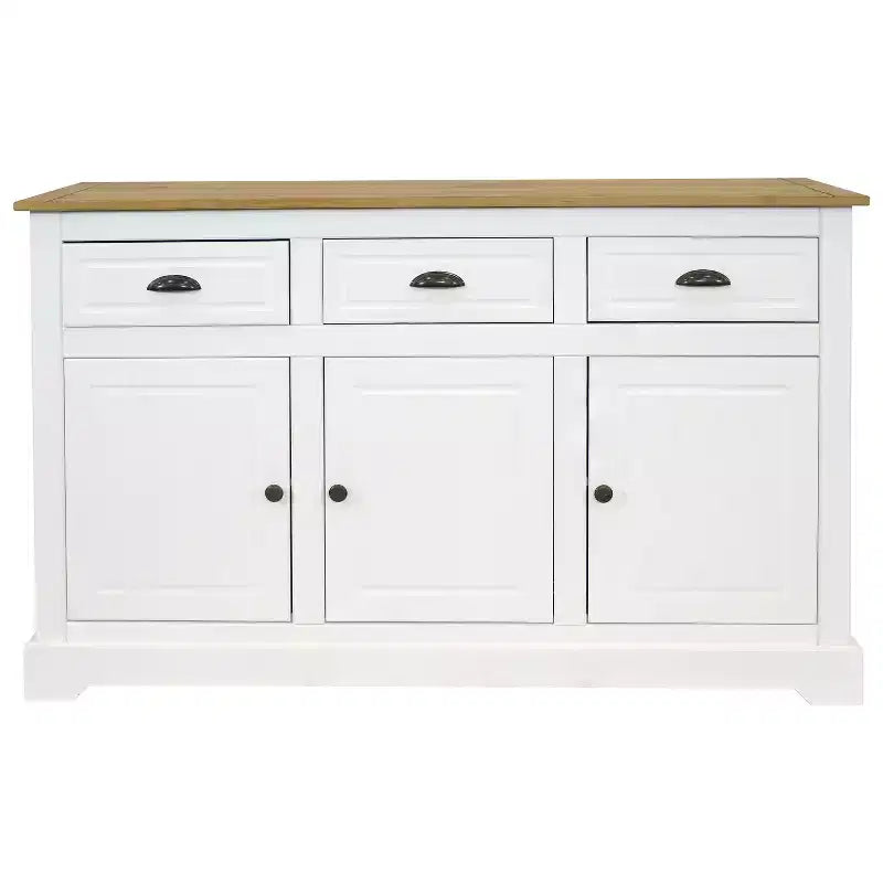 Sunnydaze Sideboard with 3 Drawers and 3 Doors - Solid Pine Construction - White - 32