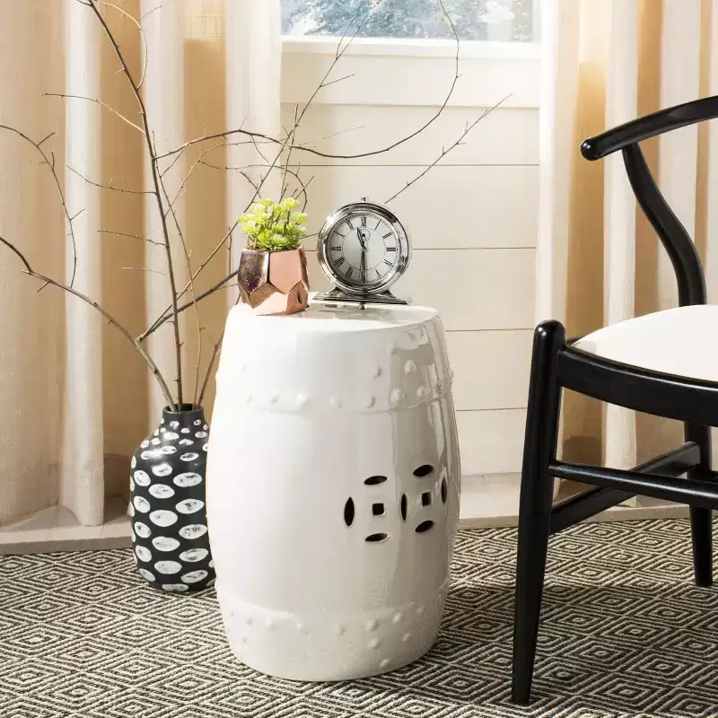 Modern Ming Garden Stool - ACS4516 - Indoor/Outdoor - Safavieh