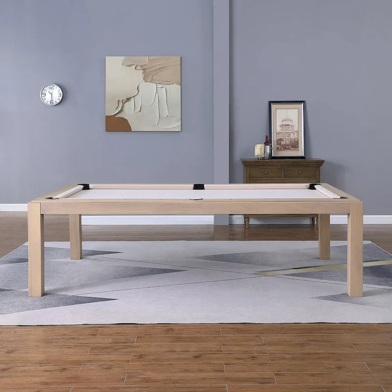 Olivia 8ft Driftwood Ash Billiard Slate Pool Table with Dining Top
