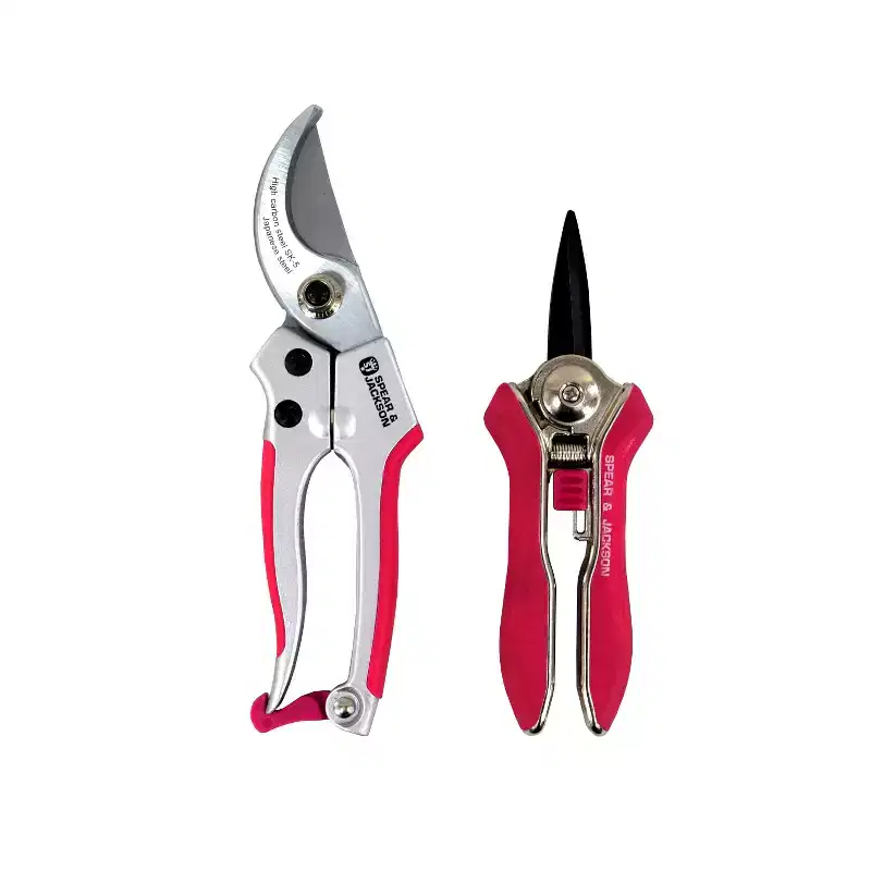Spear & Jackson Bypass Pruner and Mini Snips Gift Set, Premium Gardening Tools with Carbon Steel Blades for Precision Cutting and Trimming