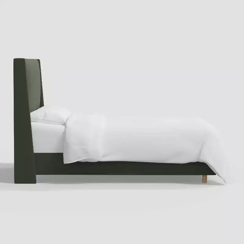Upholstered Wingback Bed in Velvet