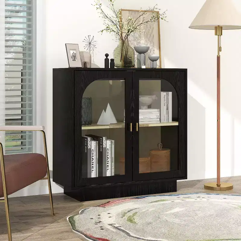 Modern Storage Cabinet, Sideboard Buffet with 2 Acrylic Doors, Console Table for Kitchen Living Room Entryway Study