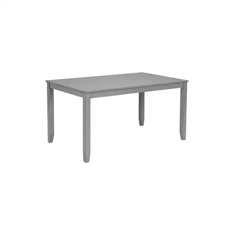 Homy Casa 6-Piece Wooden Dining Table Set with 4 Upholstered Chairs and Bench, Kitchen & Dining Room Furniture, Grey