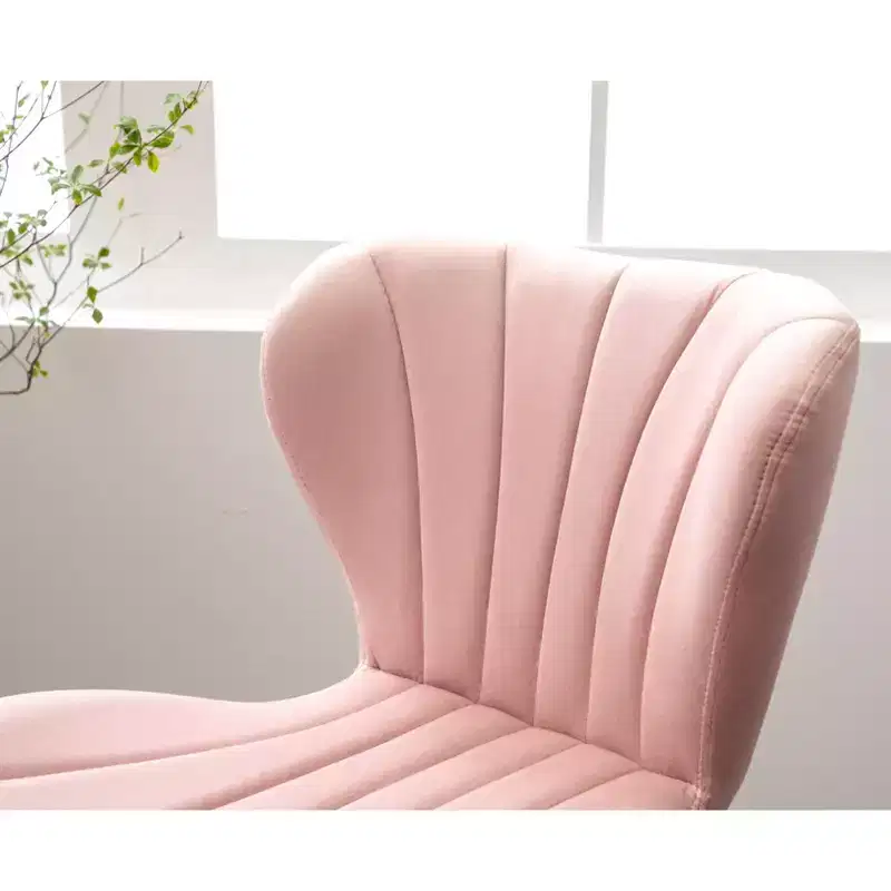 Ellston Upholstered Adjustable Swivel Barstools in Pink, Set of 2