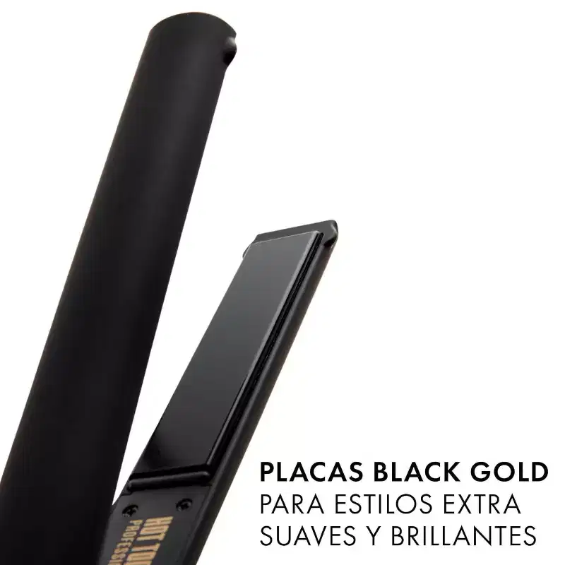 Hot Tools Pro Artist Black Gold Evolve Ionic Salon Hair Flat Iron | Long-Lasting Finish for Straightening Hair, (1 in)