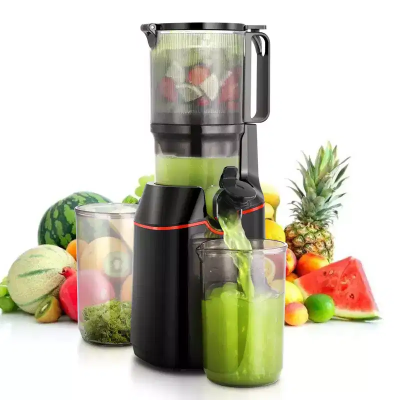 Masticating Juicer with Quiet Motor, Reverse Slow Chewing Cold Press Juicer, 7 Upgraded Auger Juicer, High juicing rate, 90 Electronic Recipes