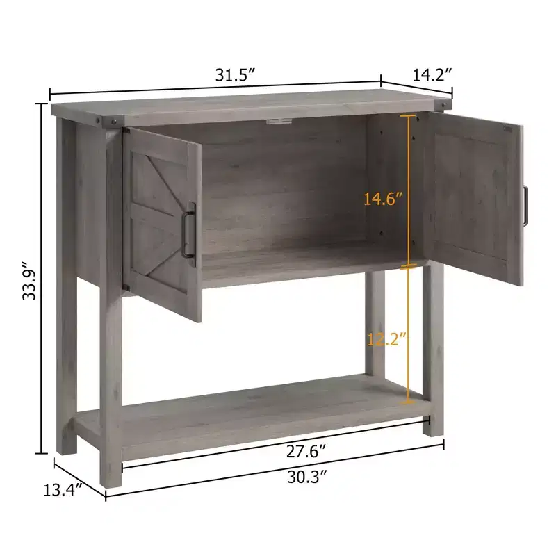 31 Entryway Console Table with Storage, Wooden Coffee Bar Cabinet, Narrow Sideboard Buffet Cabinet, Sofa Foyer Table for Entryway Hallway