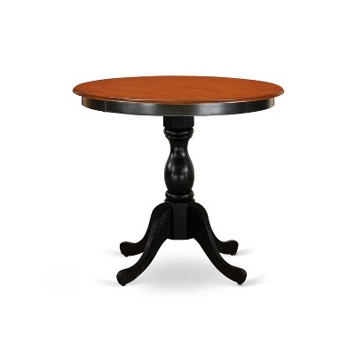 3-Piece Black and Cherry Finish Solid Wood Top - Dining Room Set - Seats 4