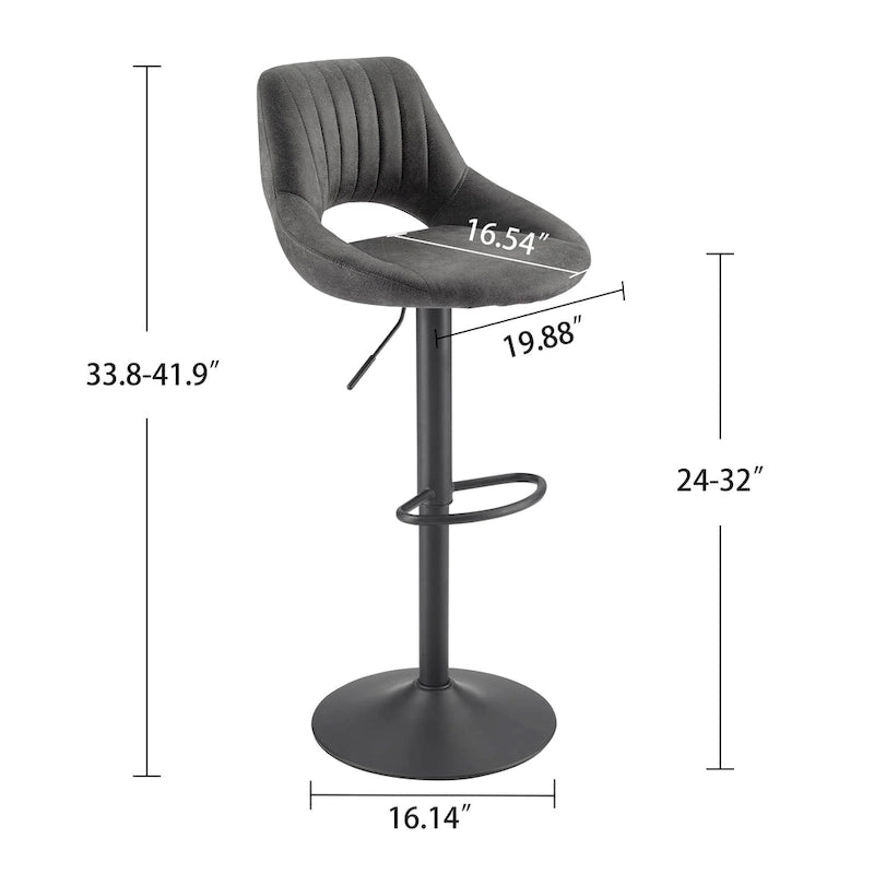 Retro Adjustable Swivel Barstool (Set of 2)