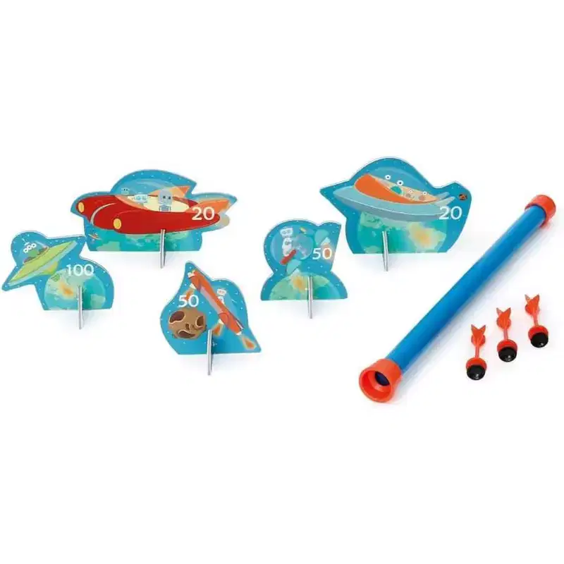 Scratch Europe Blow Dart  Space, Includes Blowpipe, 3 Suction-Cup Darts, 5 Themeds, Ages 5+