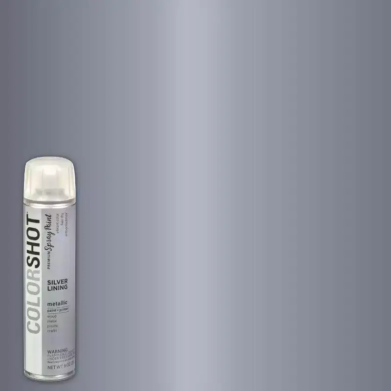 Colorshot Spray Paint Metallic Silver Lining 9oz 4pk Value Set Silver: Acrylic Exterior Paint & Primer, Fast Drying