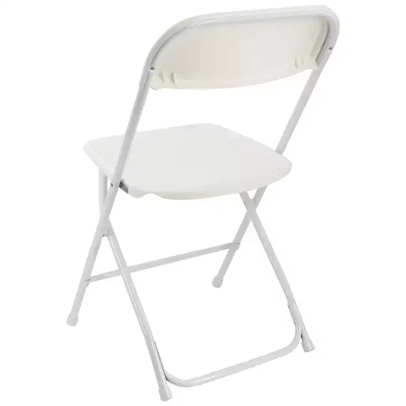 Elama 4 Piece Plastic Folding Chair in White
