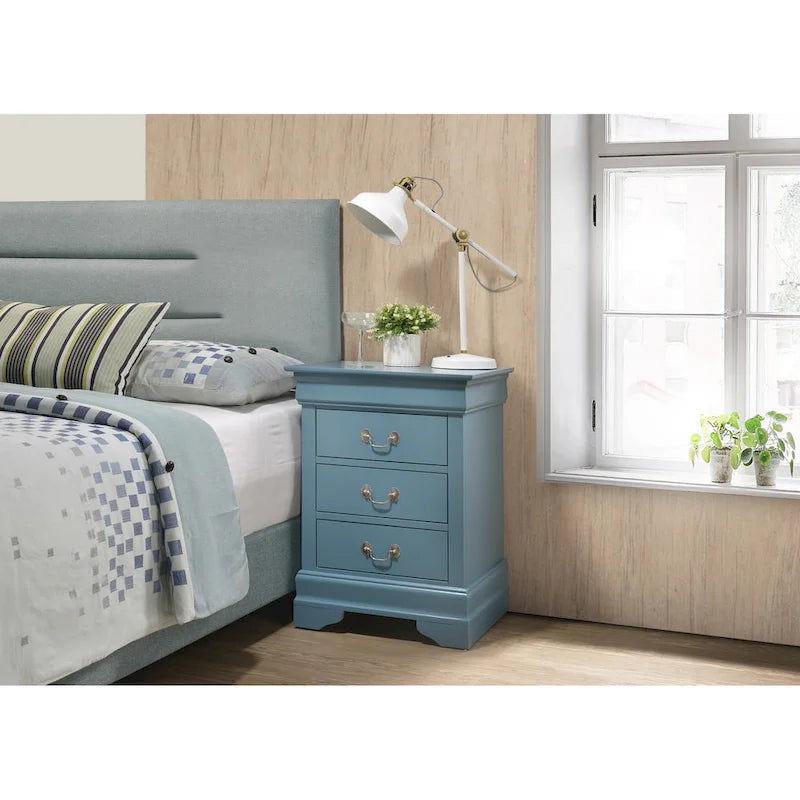 Wood 3-Drawer Nightstand with Storage - Bedside Table for Bedroom, Natural Oak Finish