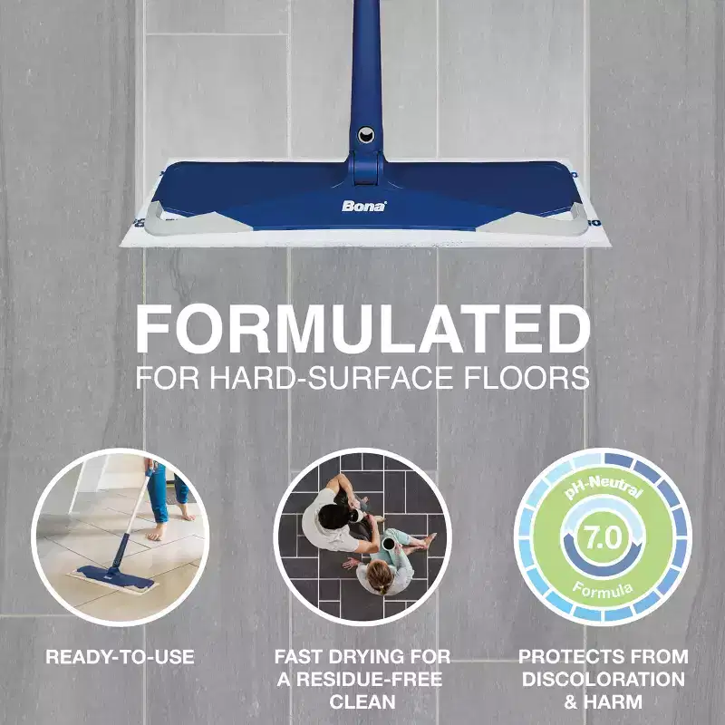Bona Lemon Mint Cleaning Products Mop Refill Multi Surface Wet Mopping Cloths - 12ct: Ammonia-Free, Paraben-Free, Wood Pulp