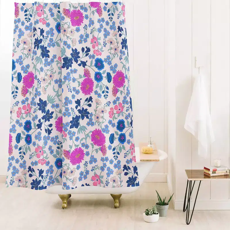 Deny Designs Schatzi Brown Audrey Floral Magenta Shower Curtain