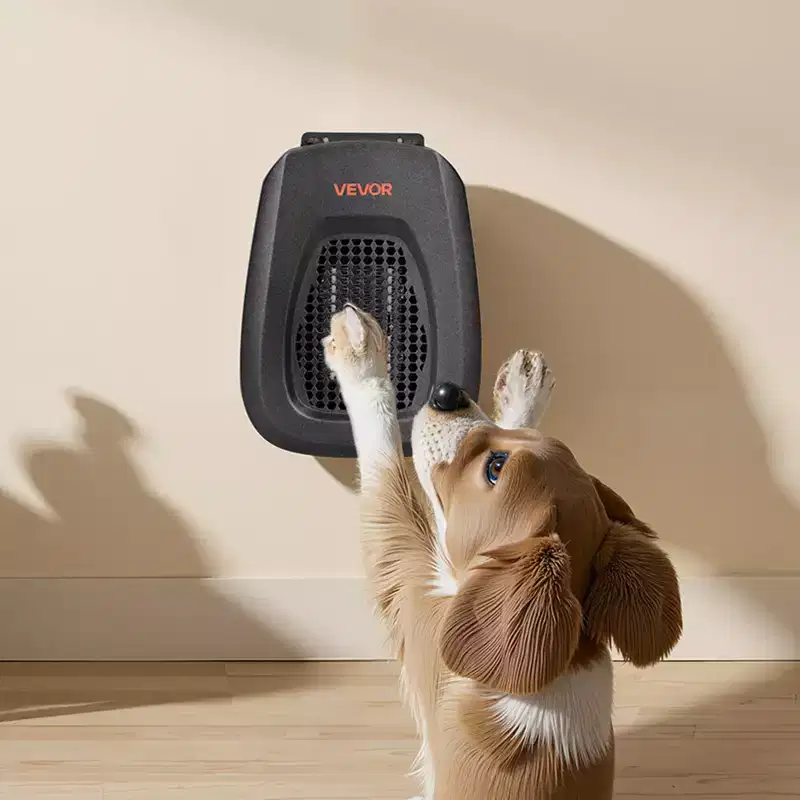 VEVOR Dog House Heater, 800W Pet Heater House with Overheat Protection, Adjustable Temperature & 24H Timer,Electric Warmer with Metal Material, Black