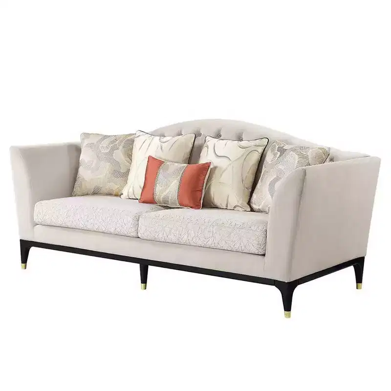 71 Tayden Sofas Beige Velvet: Acme Furniture, Crystal Tufting, Gold Accents