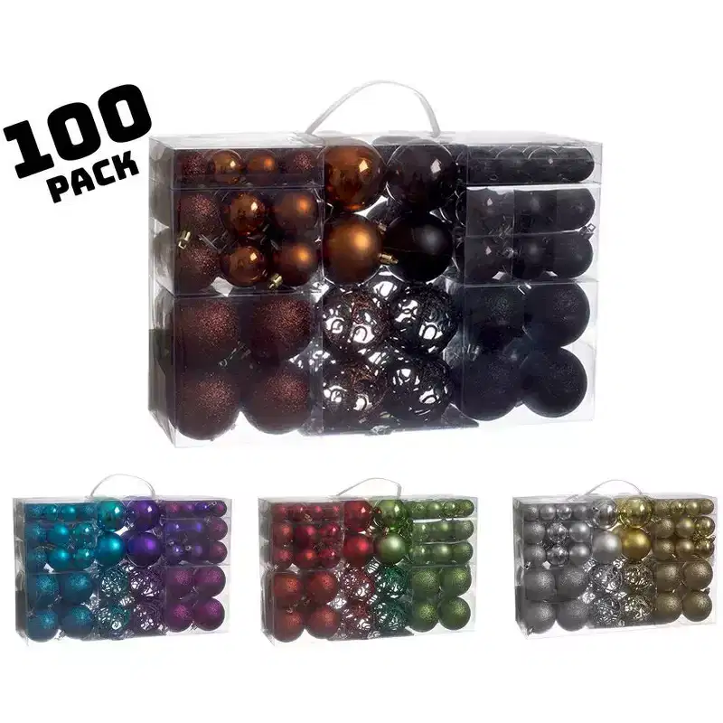 R N' Ds Shatterproof Christmas Ornament Balls - Black and Brown - 100 Pack