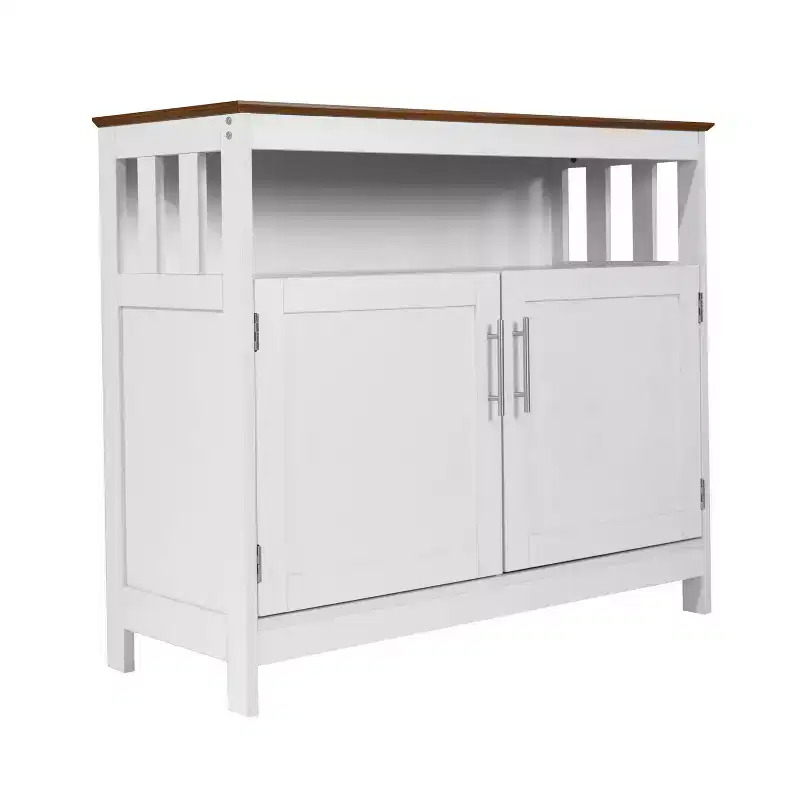 Merrick Lane Buffet and Sideboard with Storage Cabinet and Upper Shelf