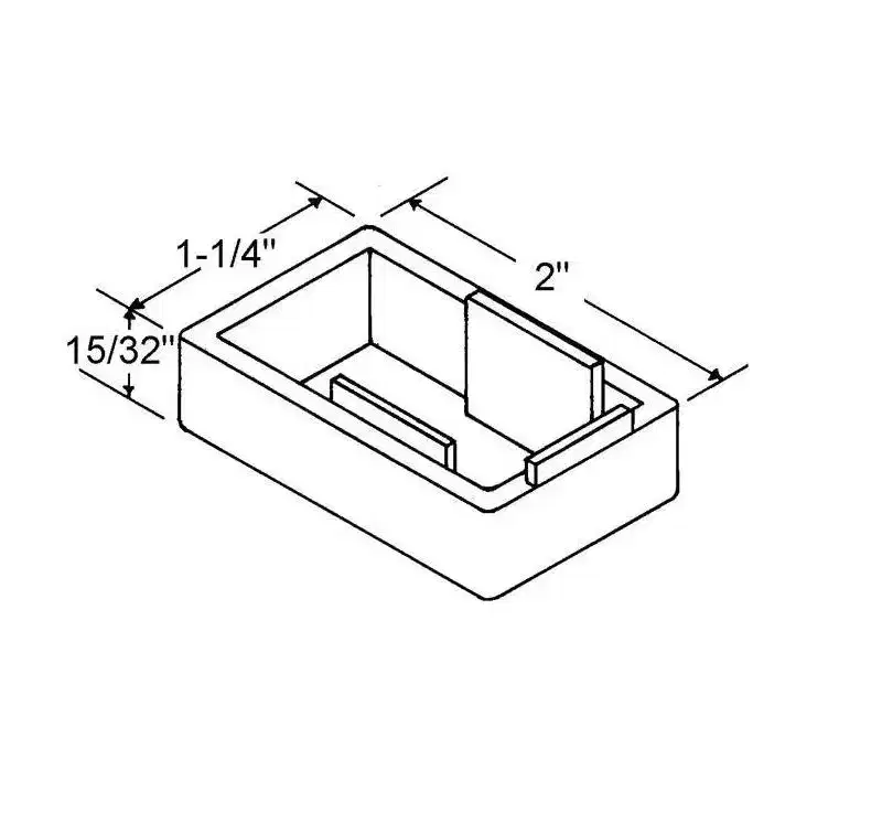 Brixwell Pivot Lock Shoe Fillers, Plastic Material, 2 Length, 1-1/4 Width, 15/32 Thickness, White Finish
