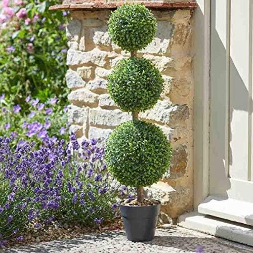 Set of 2 Artificial Topiary Trees in Pots Weatherproof 80cm