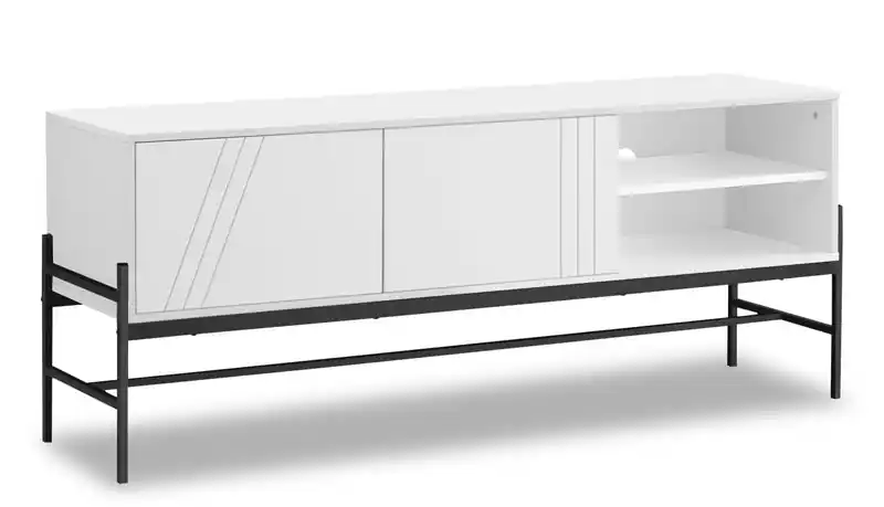 59 Modern TV Stand with Storage and Cable Management for TVs up to 65- White