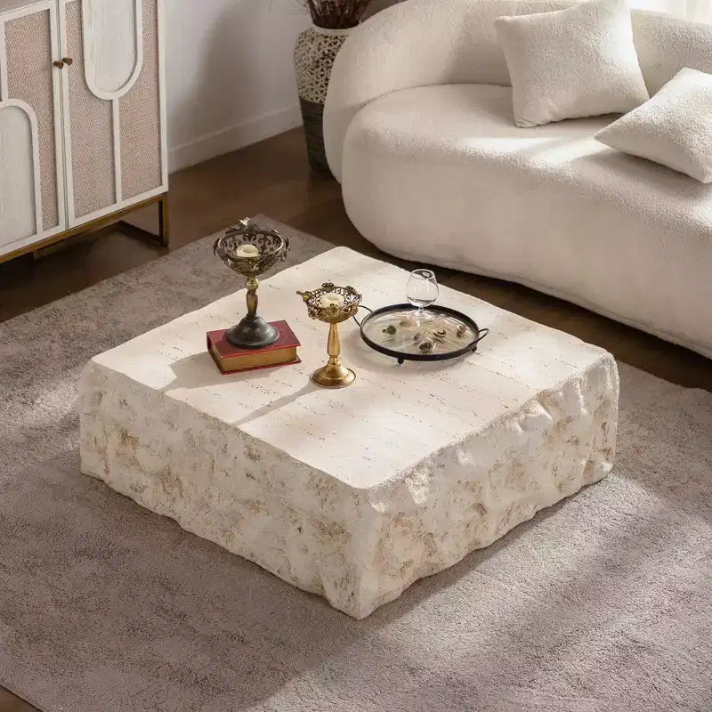 Modern 35 Lightweight Concrete Square Coffee Table