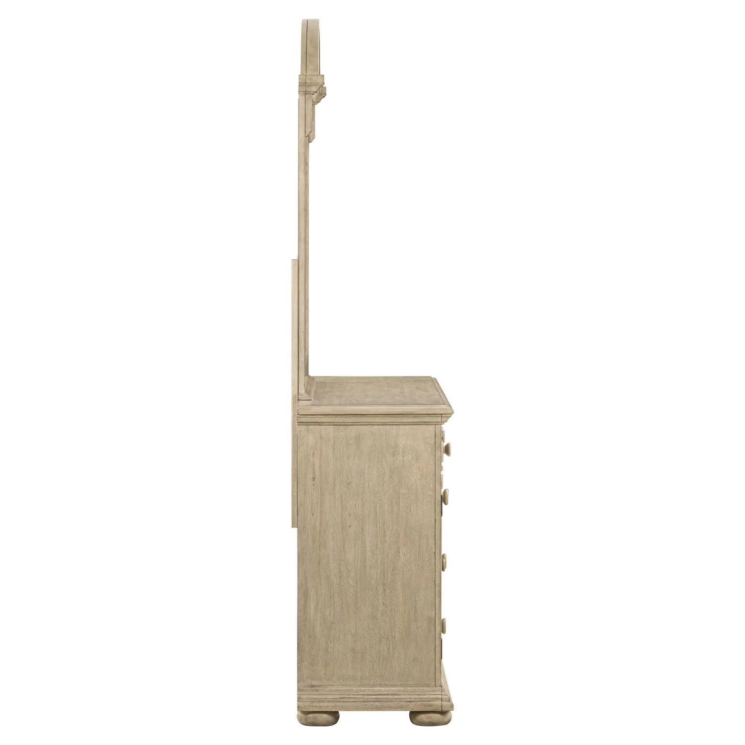 Dresser & Dresser & Product Features Wooden Knob Hardware Mirrro with Heavy Arched
