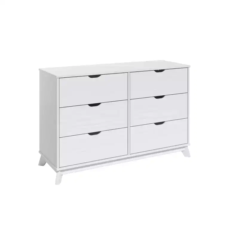 Pensy Solid Wood Mid-Century Modern 6 Drawer Dresser - Powell