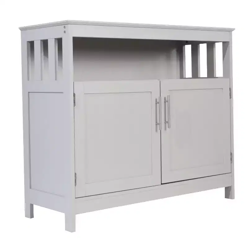 Emma and Oliver 40 Inch Buffet and Sideboard with Open Storage Shelf and Double Door Storage Cabinet