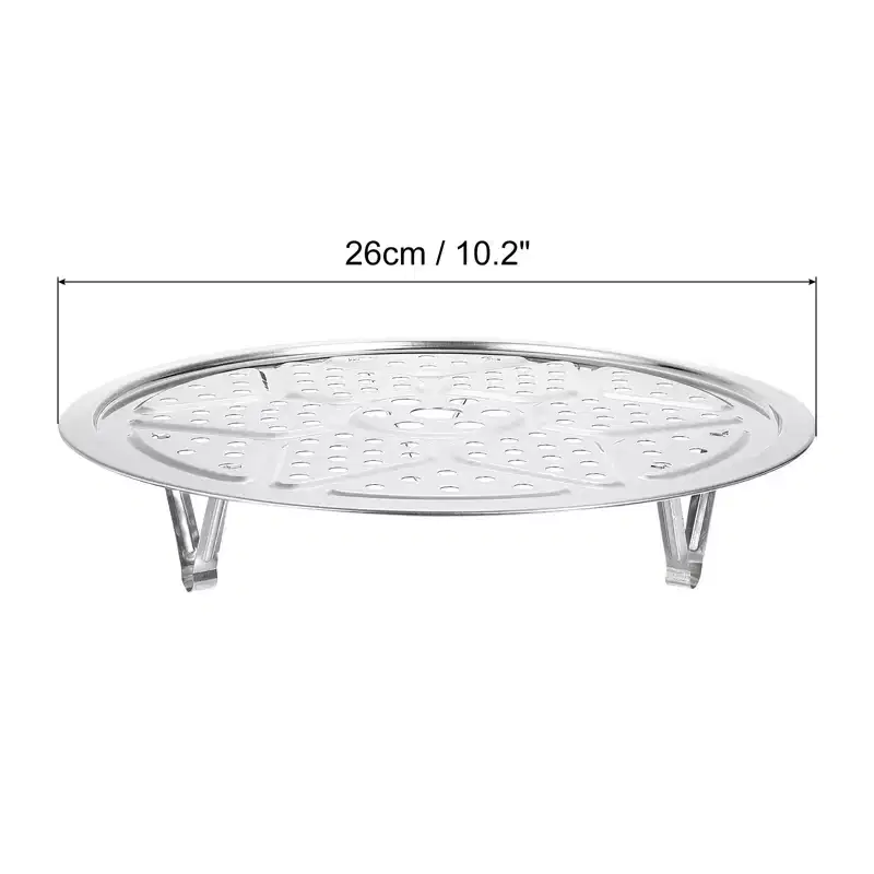 Unique Bargains Stainless Steel Heat Resistant Rust Resistant Steamer Rack with Stand