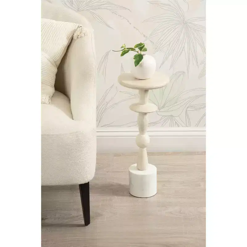 Kate and Laurel Avenal Drink Table, 9x9x22, White