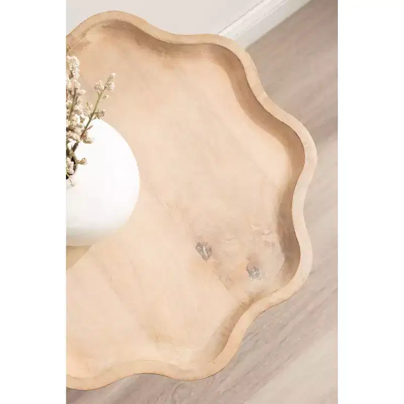 Kate and Laurel Alezar Scallop Wood Side Table
