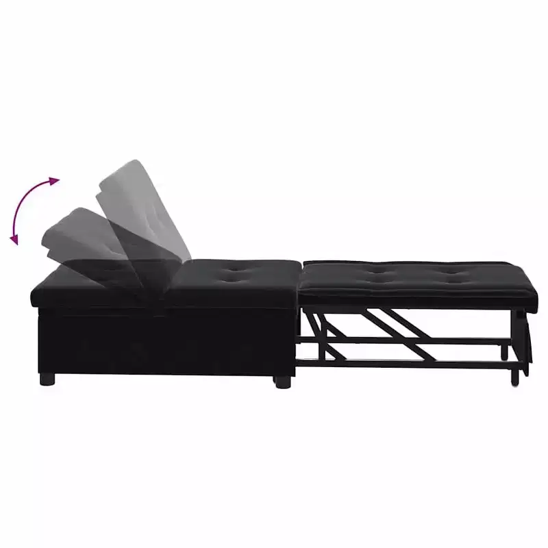 Sofa Bed Dark gray 67 x 194 x 38 cm Velvet