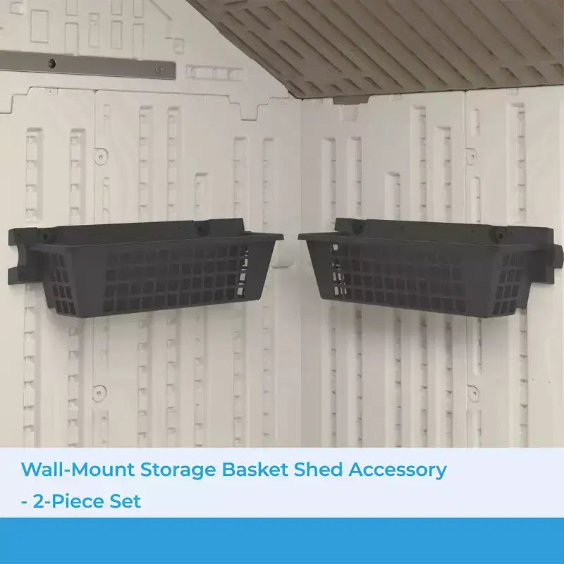 Suncast 12 Pack 25 x 7.25 Inch Resin Basket Accessory for Outdoor Shed, Black