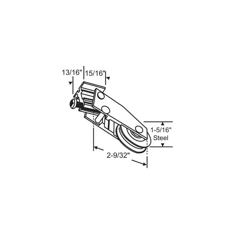 Brixwell Patio Door Roller Assembly Steel Material ,1-5/16 Wheel Diameter,Gray Finish