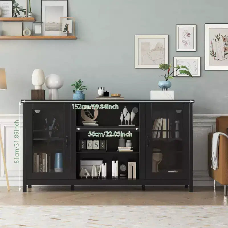 Wood TV Stand for 65 Inch, Modern TVs Entertainment Center with Storage Cabinets Media Console Table