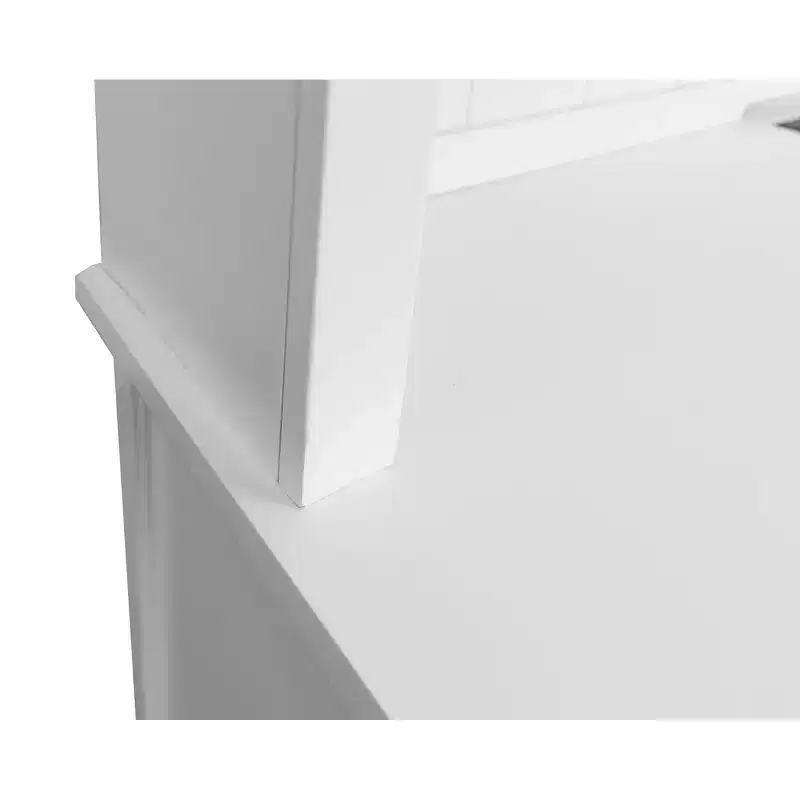 Modern Wood Credenza Desk with Hutch Fully Assembled White - Abby Collection - Martin Furniture