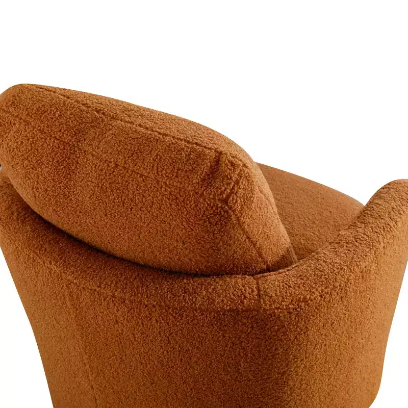 GDFStudio Bertha Swivel Boucle Upholstered 32 Wood and Steel Chair