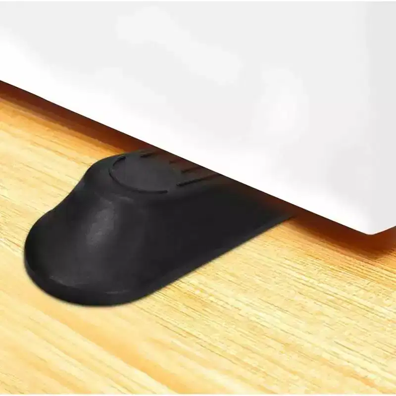 Home Mart Goods 2 Pack Black Rubber Door Stopper for Carpet Tile Concrete Wood Floor