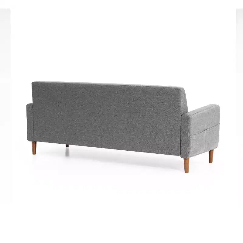 Adair Mid-Century Modern Sofa Couch with Armrest Pockets Tufted Linen Fabric - Mellow
