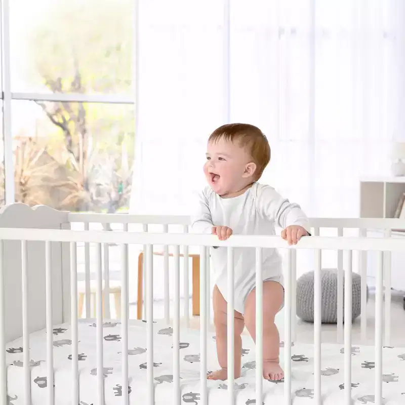 Sweet Jojo Designs Gender Neutral Unisex Baby Fitted Crib Sheet Boho Elephant Grey White