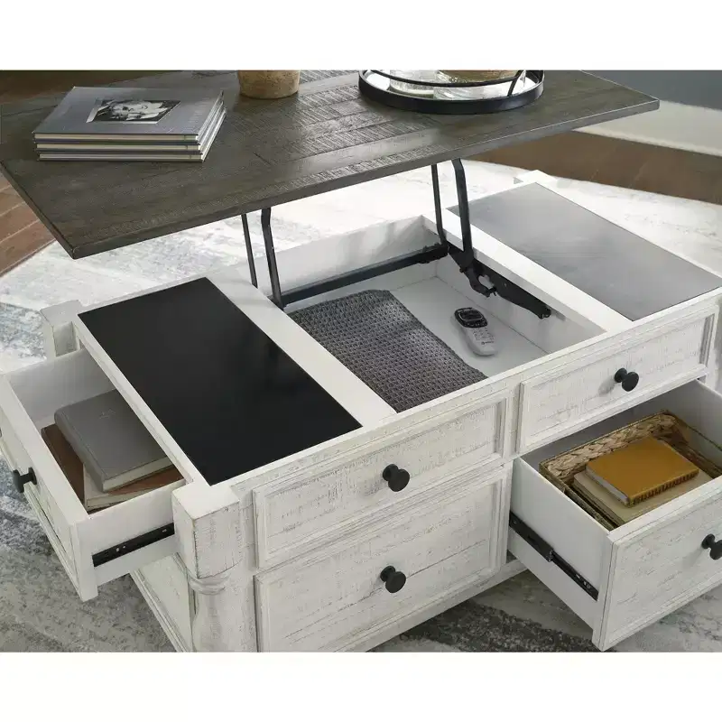 Signature Design by Ashley Casual Havalance Lift-Top Coffee Table, White/Gray