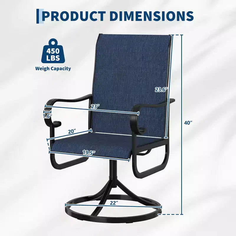 Premium Swivel Rocker Patio Dining Chairs Set Ergonomic Outdoor Furniture with Breathable Mesh for Deck Garden